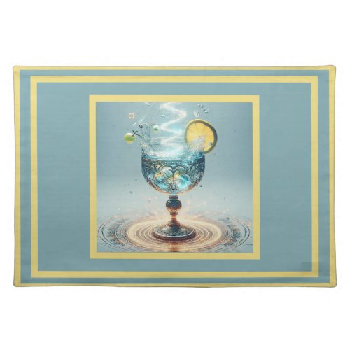 Blue drink cloth placemat