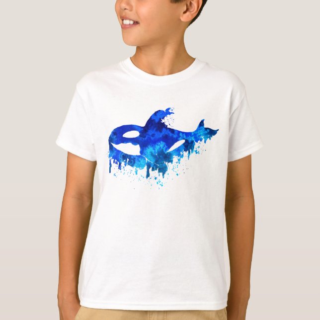 Blue Dripping Orca T-Shirt (Front)