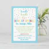Blue Drive By Baby Sprinkle Invitation (Standing Front)