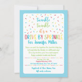 Blue Drive By Baby Sprinkle Invitation (Front)
