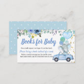 Blue Drive Through Boy Baby Shower Books For Baby Enclosure Card (Front/Back)