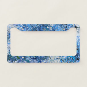 Blue Drops Abstraction License Plate Frame