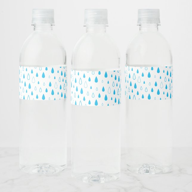 Blue drops. water bottle label (Bottles)