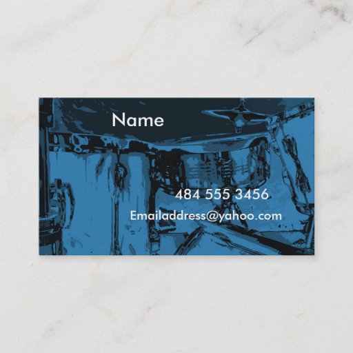 Customizable Blue Drums Business Card