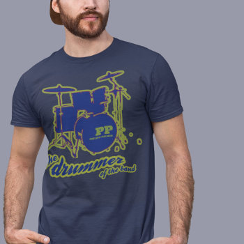 Blue Drums Cool Rocktee Custom T-shirt by mixedworld at Zazzle