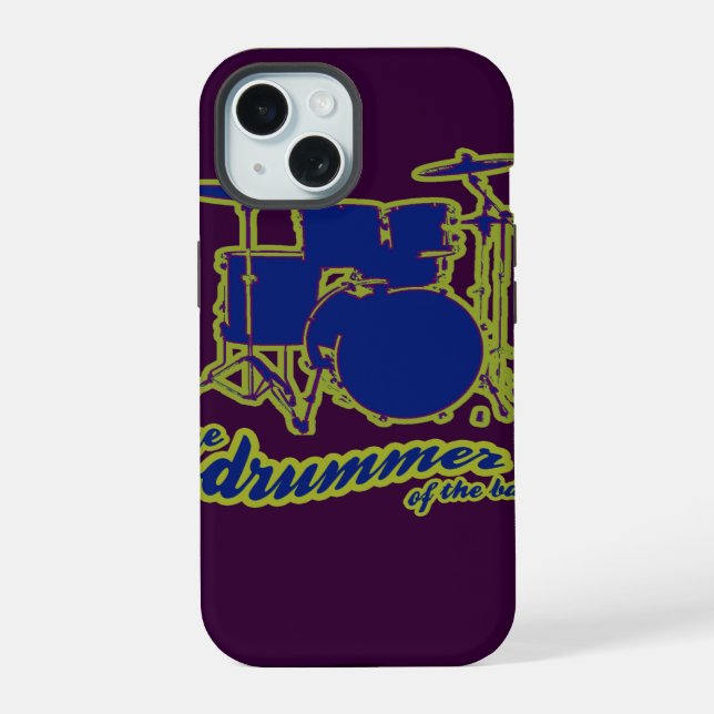 Blue Drums / drummer Iphone Case (Back)