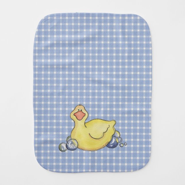 Blue Duck Baby Burp Cloth (Front)