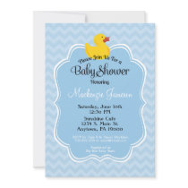 Blue Duck Boy Baby Shower Invitation