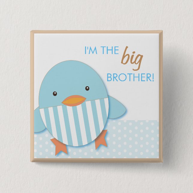 Blue Ducky Proud Big Brother or Sister Pin (Front)