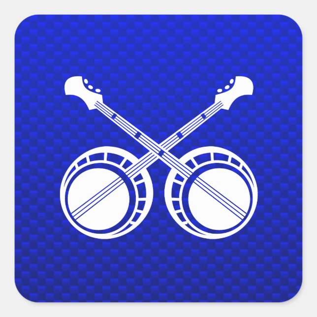 Blue Dueling Banjos Square Sticker (Front)