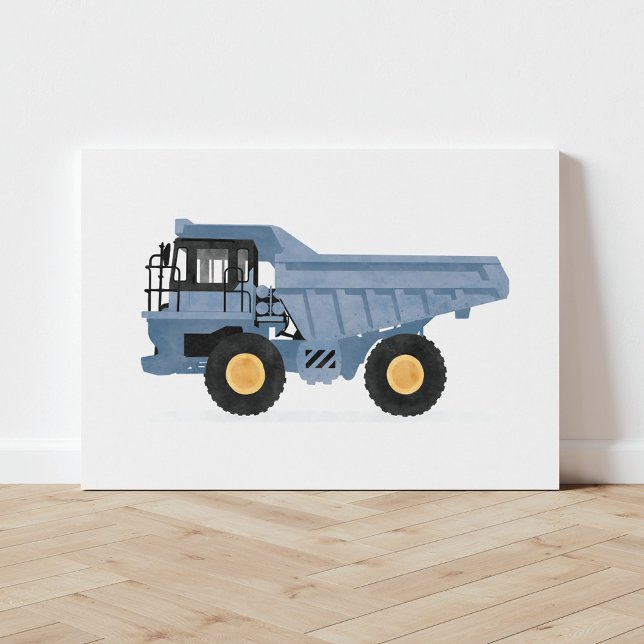 Blue Dump Truck Construction Vehicle Canvas Print (Creator Uploaded)