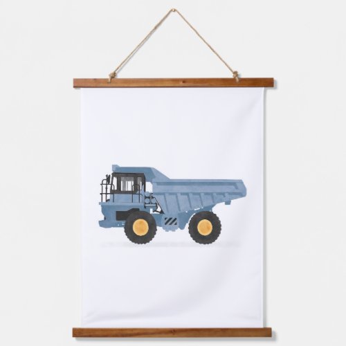 Blue Dump Truck Construction Vehicle Decor Hanging Tapestry
