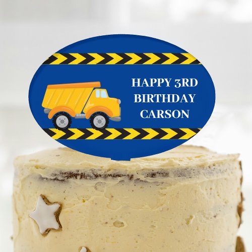 Blue Dump Truck Custom Boys Birthday Party Cake Topper