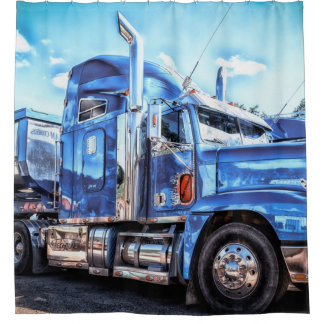 Blue Dump Truck Shower Curtain