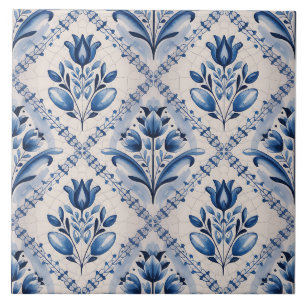 Blue Dutch Delft Pattern Ceramic Tile
