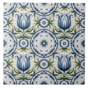 Blue Dutch Delft Pattern Ceramic Tile