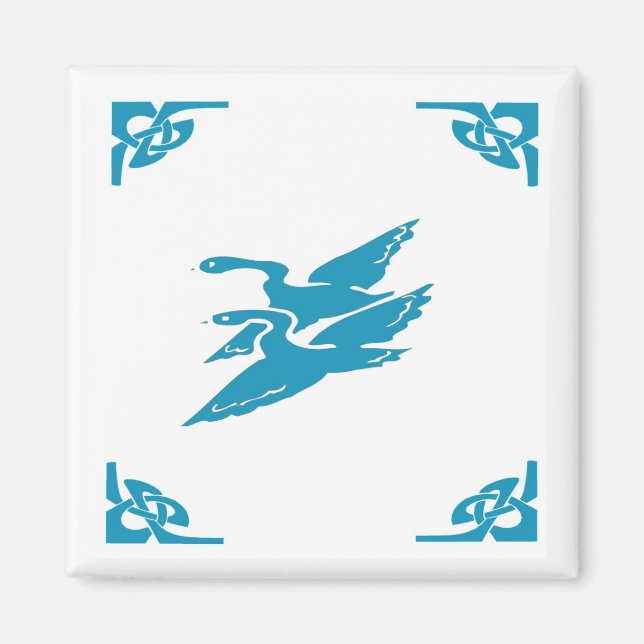 Blue Dutch Geese Delft holland Magnet (Front)