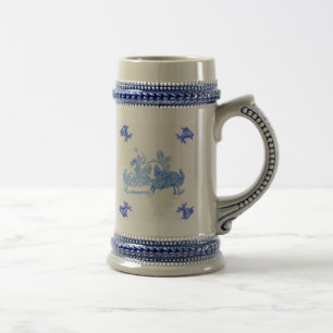 Blue Dutch Knight Joust Beer Stein