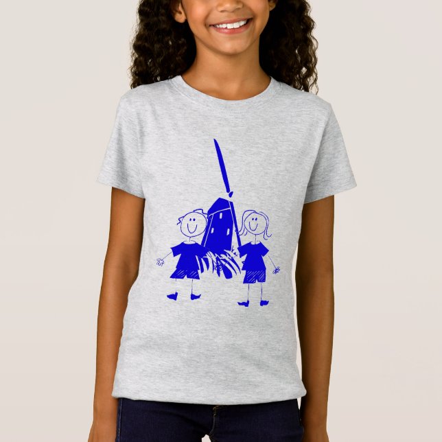 Blue Dutch Stick Kids T-Shirt (Front)