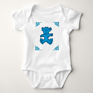 Blue Dutch Teddy Bear Baby Bodysuit