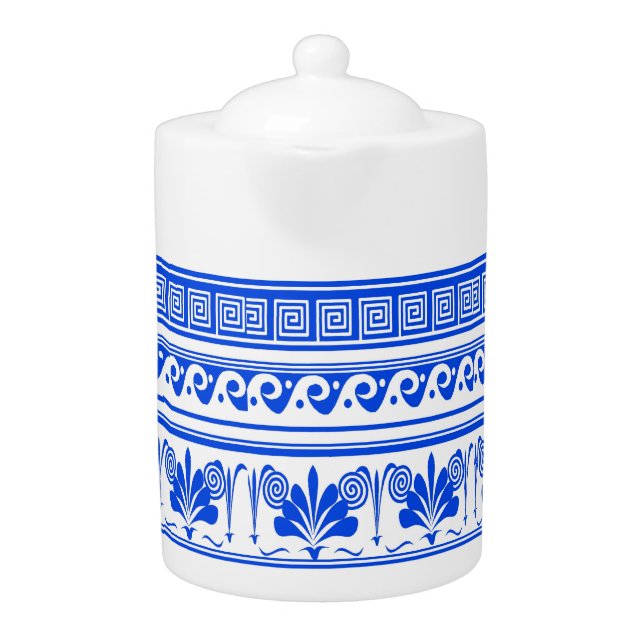 Blue Dutch Waves Flowers Ivy Teapot (Front)