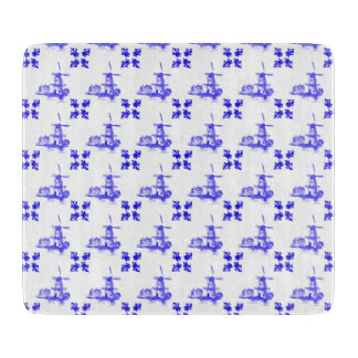 Blue, Dutch Windmill, Vintage Style Cutting Board