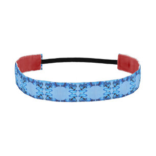 Blue Dye Heart Athletic Headband