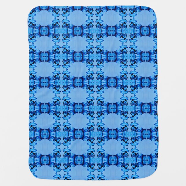 Blue Dye Heart Baby Blanket (Front)