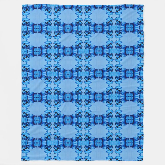 Blue Dye Heart Fleece Blanket (Front)