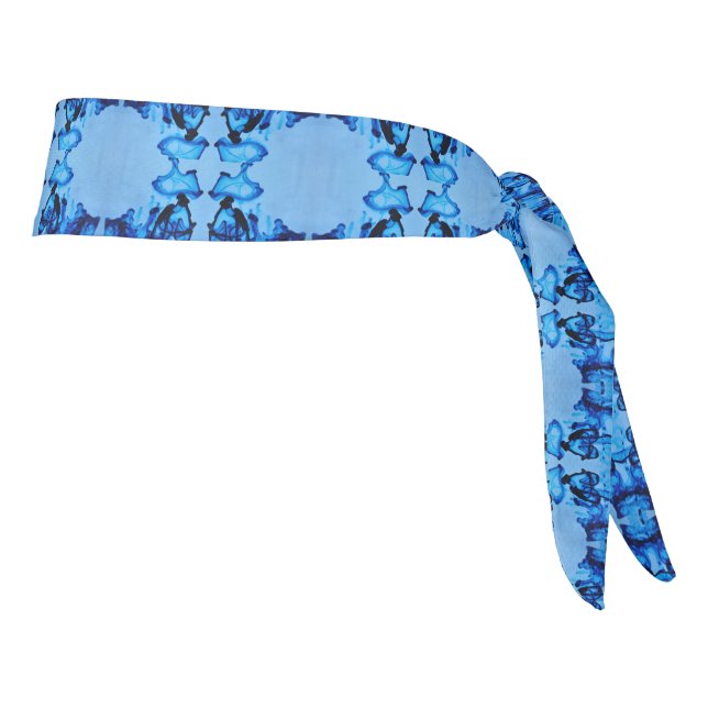 Blue Dye Heart Tie Headband (Rotate 90)