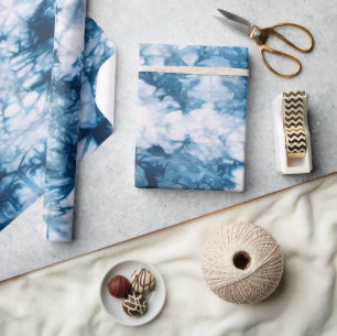 Blue Dye Water Color Wrapping Paper
