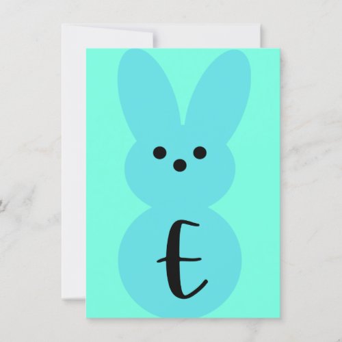 Blue E Bunny Shape Easter Bunting Banner Card
