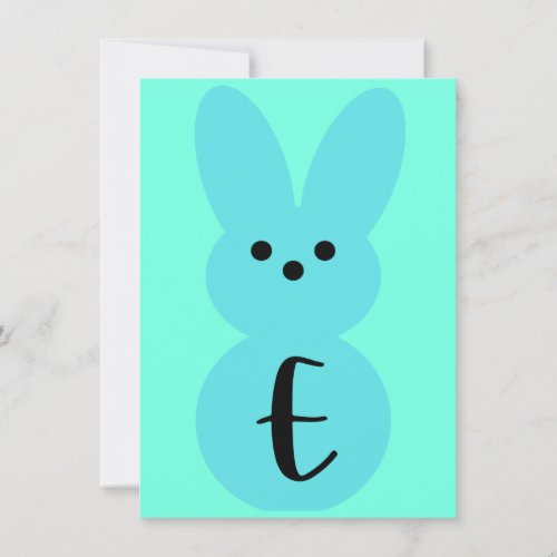 Blue E Bunny Shape Easter Bunting Banner Card