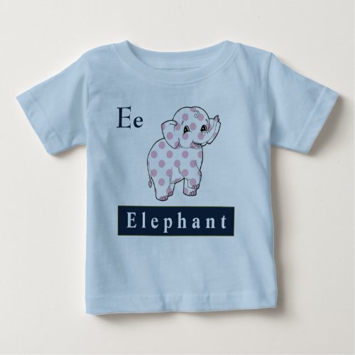Blue E is for Elephant Baby T_Shirt