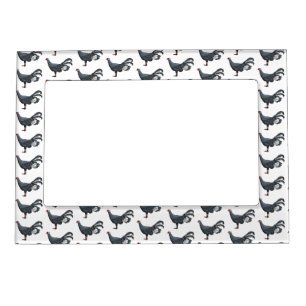 Blue eared pheasant bird cartoon illustration magnetic frame