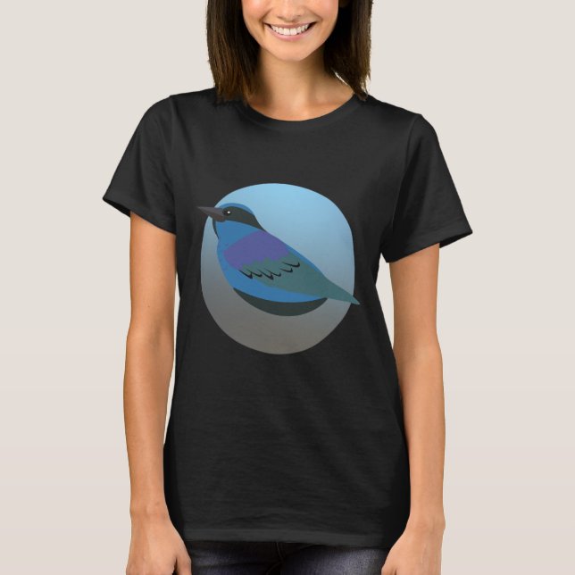 Blue-eared Starling Bird Lab T-Shirt (Front)