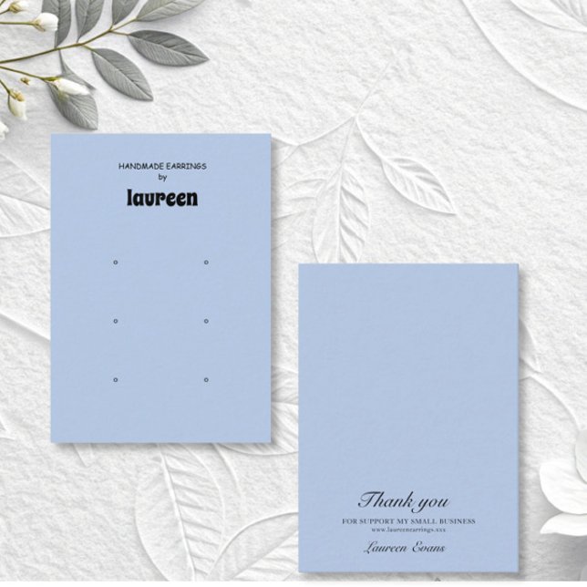 Blue Earring Display Holder Business Card (Creator Uploaded)