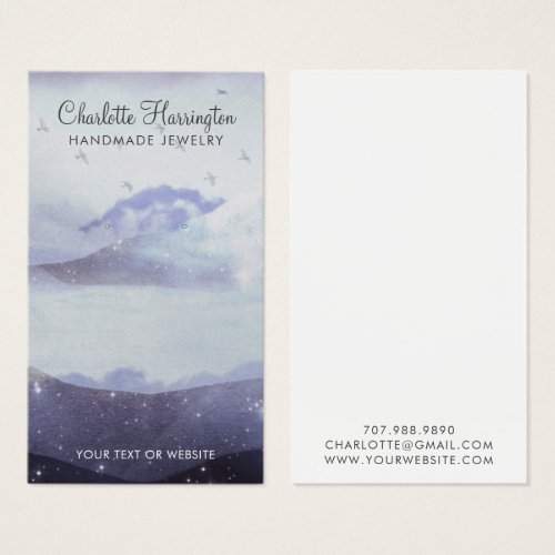Blue Earring Jewelry Mountains Clouds Display Card