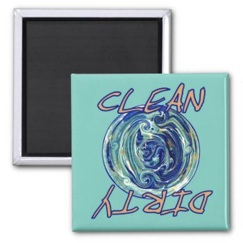 Blue Earth Abstract Dishwasher Magnet by debinSC at Zazzle