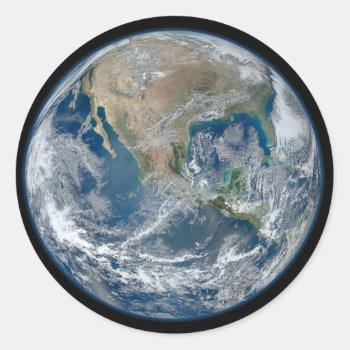 Blue Earth Classic Round Sticker by Brookelorren at Zazzle