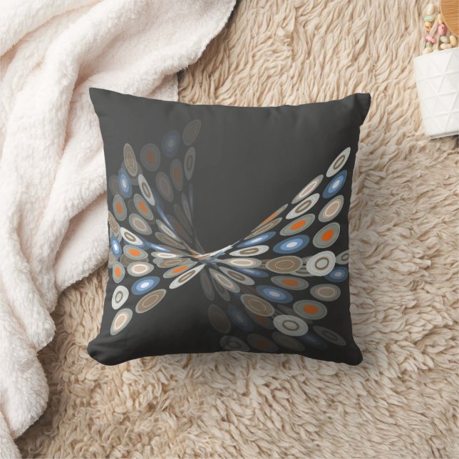 Blue Earth Digital Butterfly Twist Graphics Art Throw Pillow (Blanket)
