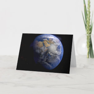 Blue Earth From Space Inspirational Card