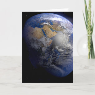 Blue Earth From Space Inspirational Card