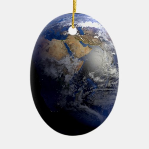 Blue Earth From Space  Inspirational Ceramic Ornament