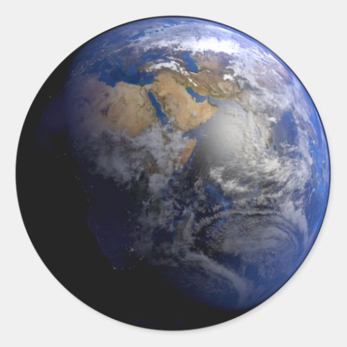 Blue Earth From Space  Inspirational Classic Round Sticker