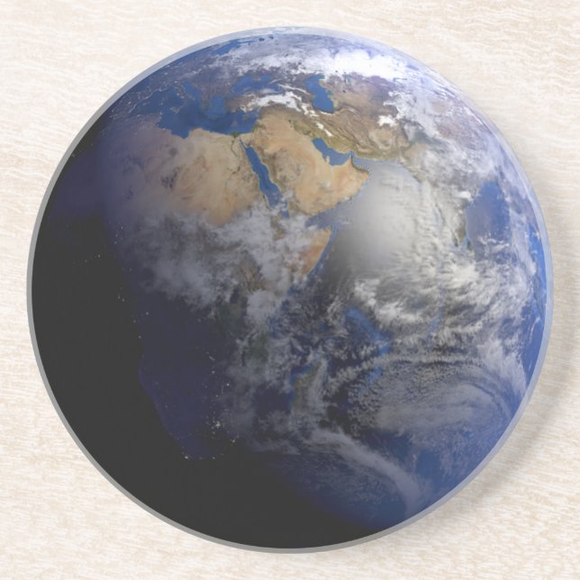 Blue Earth From Space  Inspirational Drink Coaster (Front)