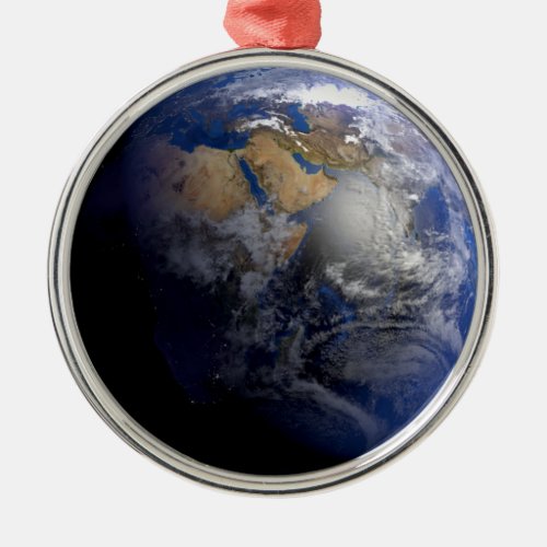 Blue Earth From Space  Inspirational Metal Ornament