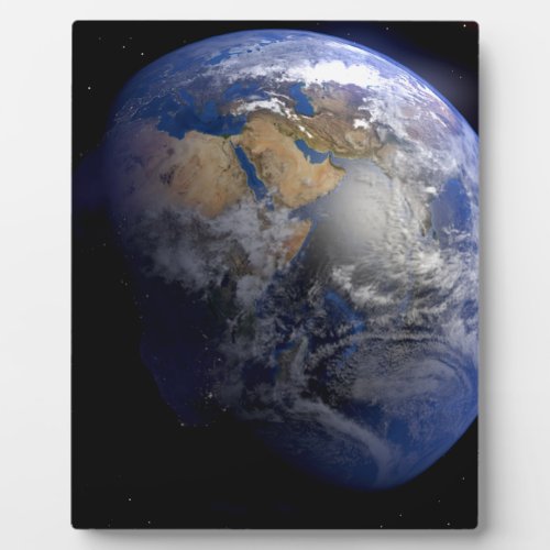 Blue Earth From Space  Inspirational Plaque