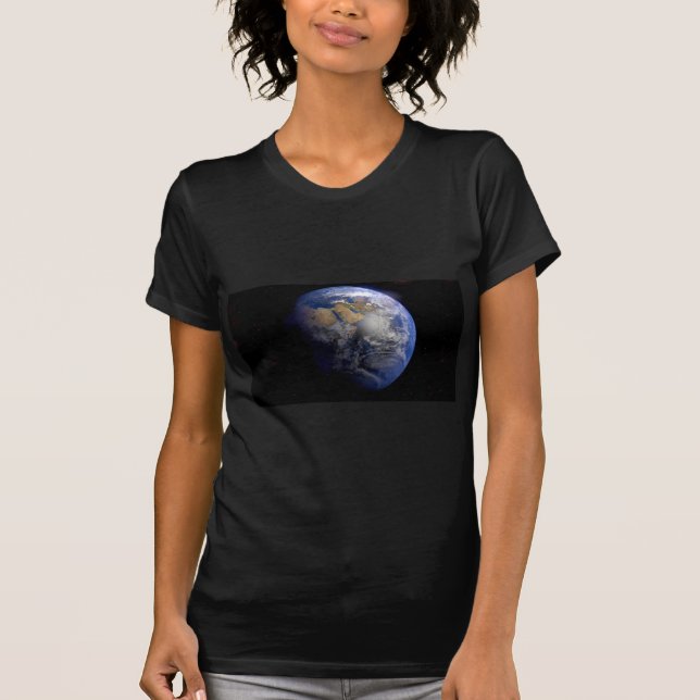 Blue Earth From Space  Inspirational T-Shirt (Front)