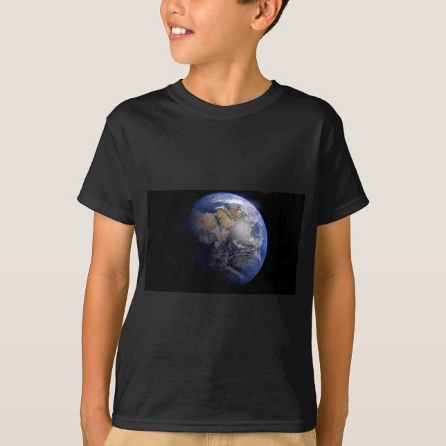 Blue Earth From Space  Inspirational T-Shirt (Front)